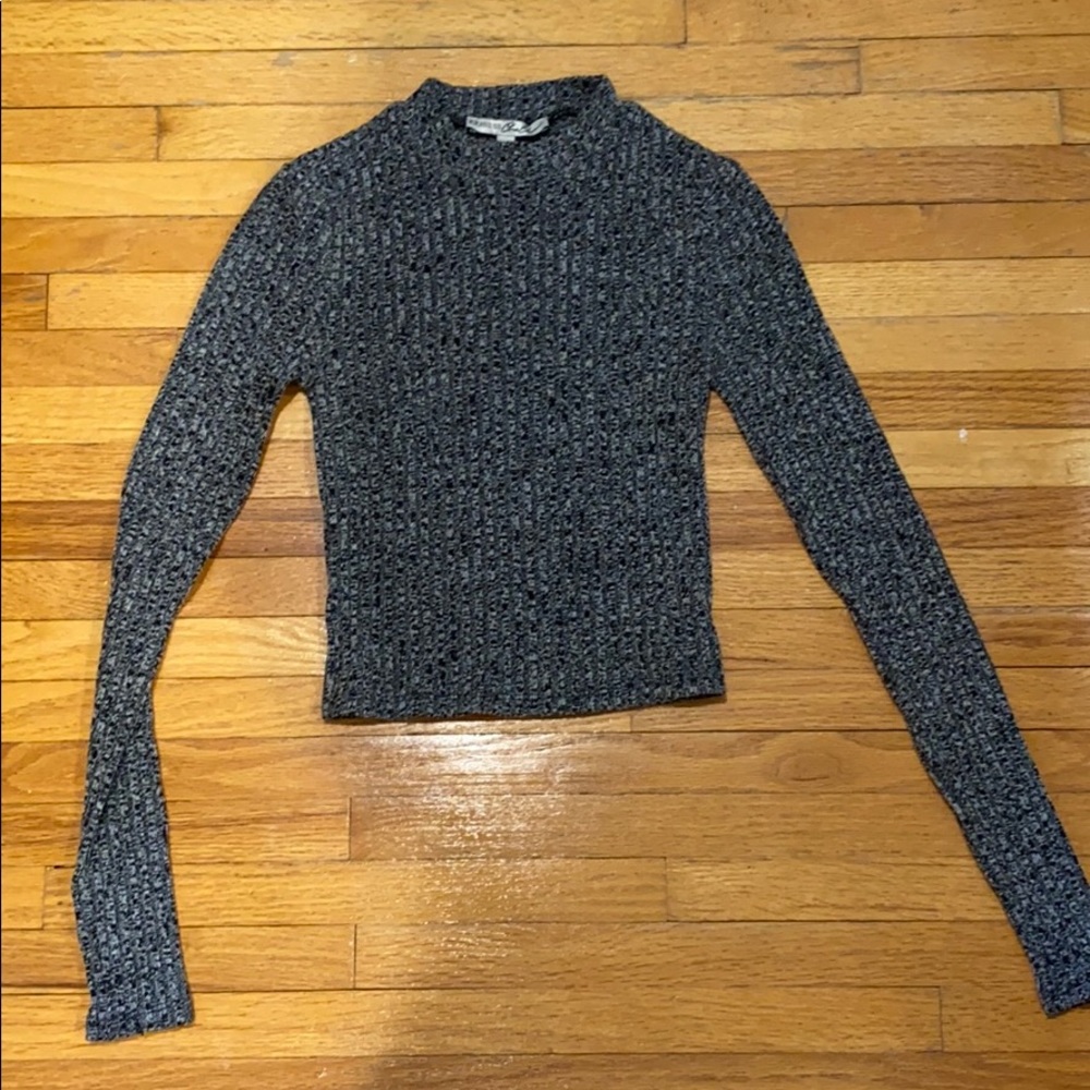 Express grey sweater crop top